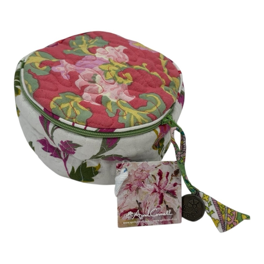 April Cornell Pink Floral Cosmetic Bag